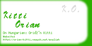 kitti orian business card